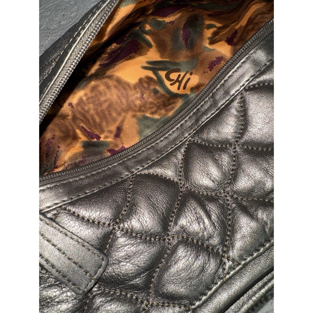 NEW Carlos Falchi Chi Purse Quilted Metallic Zebra Calf Hair Hobo Shoulder Bag - Picture 8 of 13